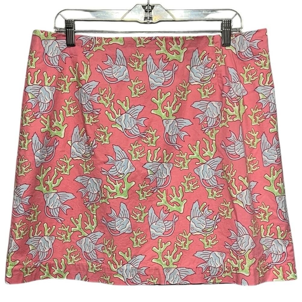 Vineyard Vines Pink Coral Reef Print Skirt Misses Size 14